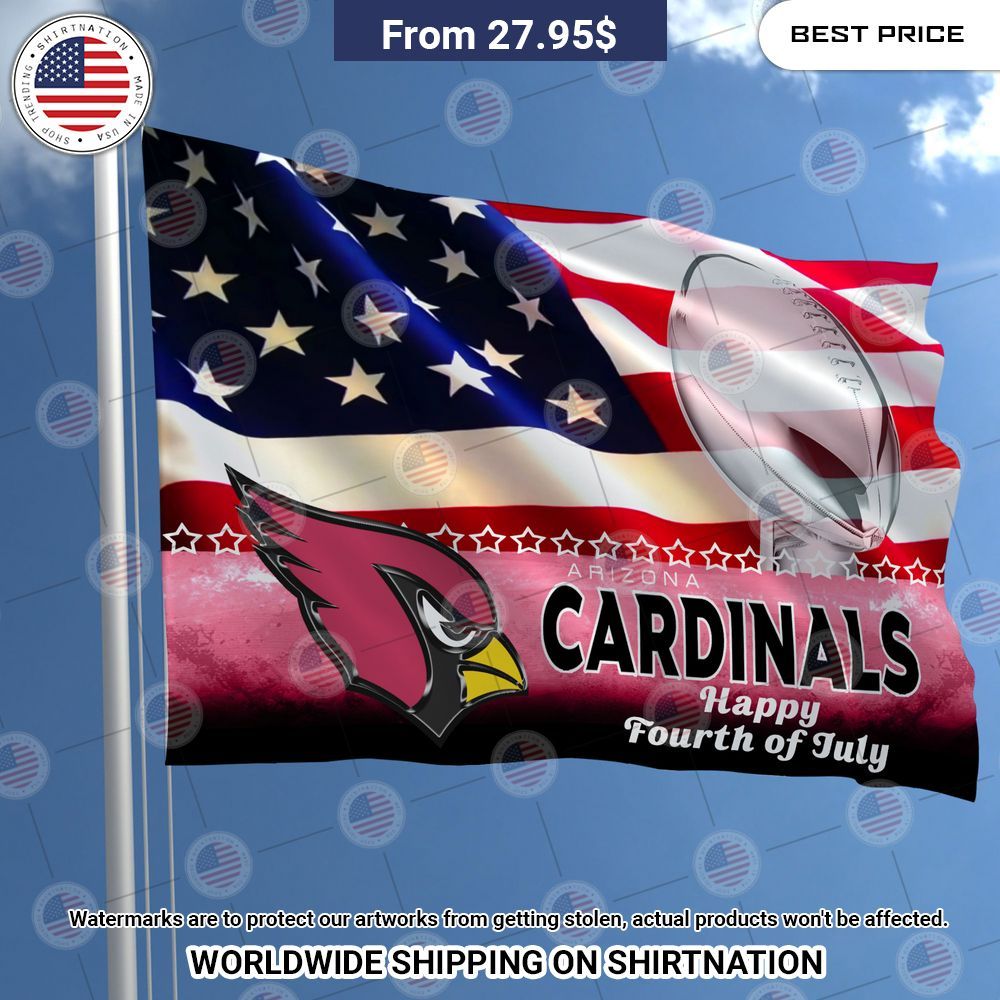 Arizona Cardinals Happy Fourth of July Flag Stand easy bro