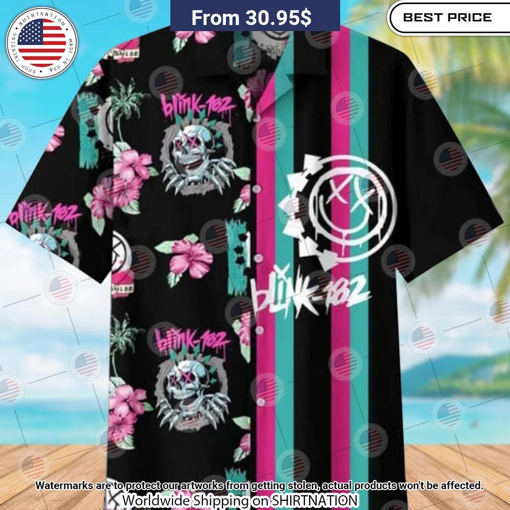 Blink 182 Hibiscus Flower Hawaiian Shirt Beautiful Mom, beautiful daughter