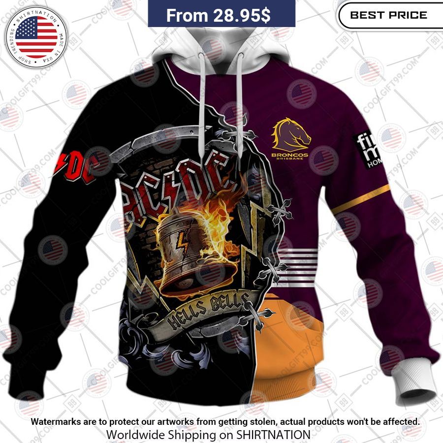 Brisbane Broncos ACDC Hells Bells CUSTOM Hoodie Good click