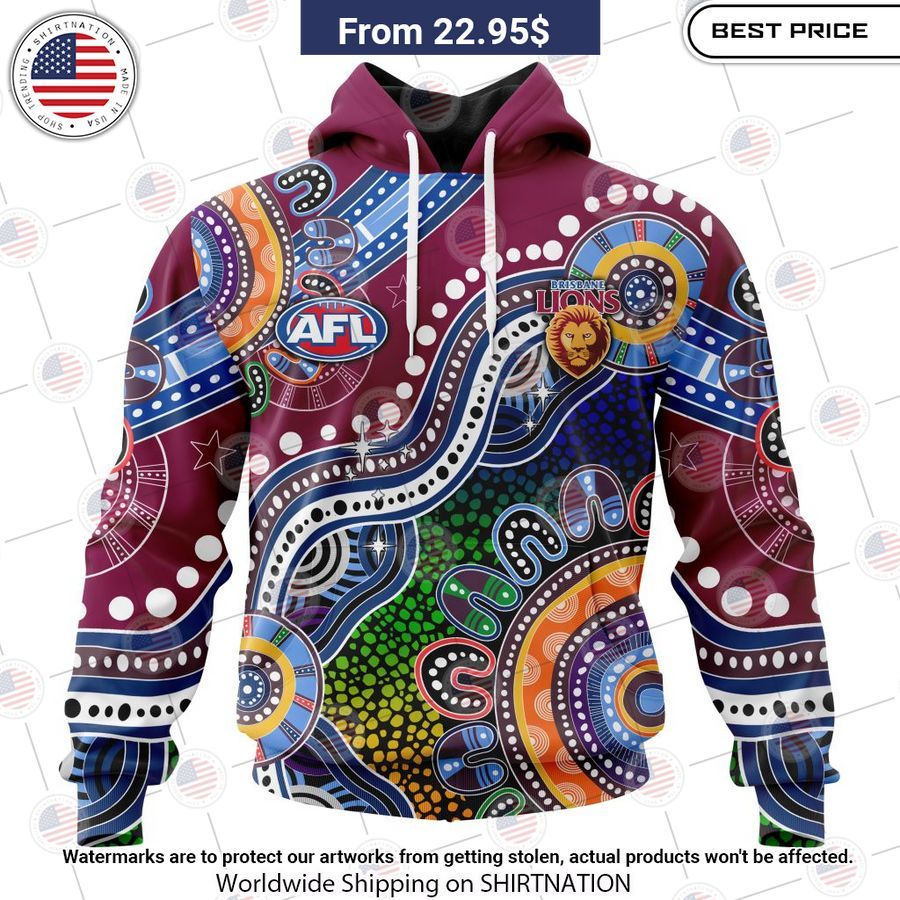 Brisbane Lions Indigenous Custom Shirt You look fresh in nature