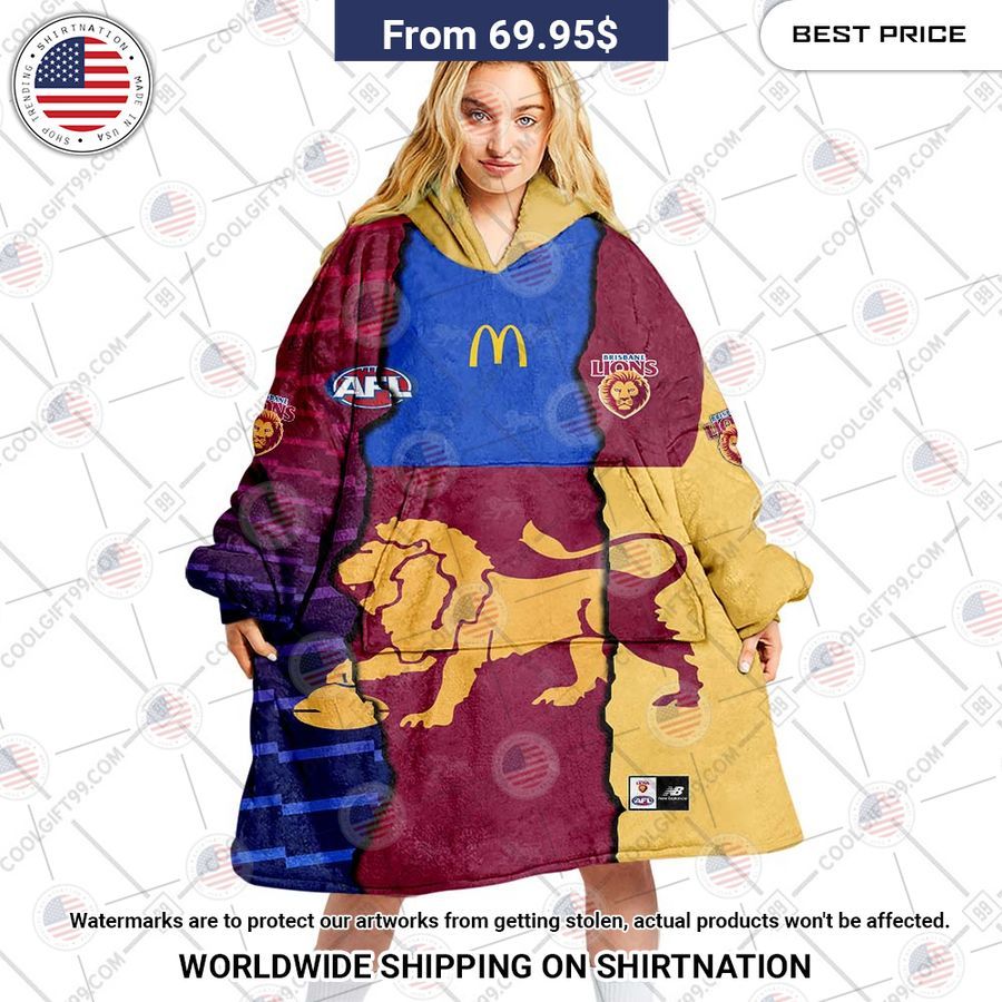 Brisbane Lions Mix Hoodie Blanket Beauty queen