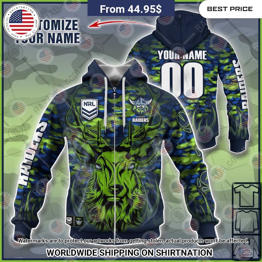 Canberra Raiders Deer Hunting CUSTOM Hoodie Nice place and nice picture