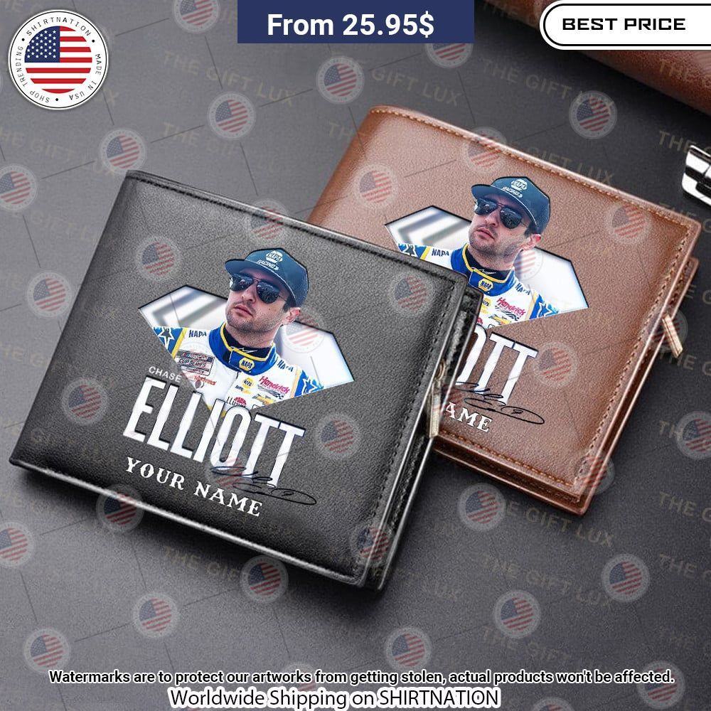 Chase Elliott Nascar Custom Leather Wallet You look handsome bro