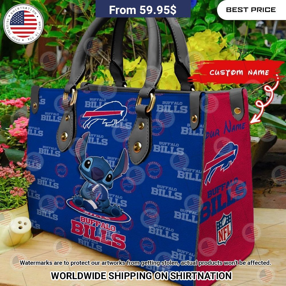 Custom Buffalo Bills Stitch Leather Handbag Eye soothing picture dear