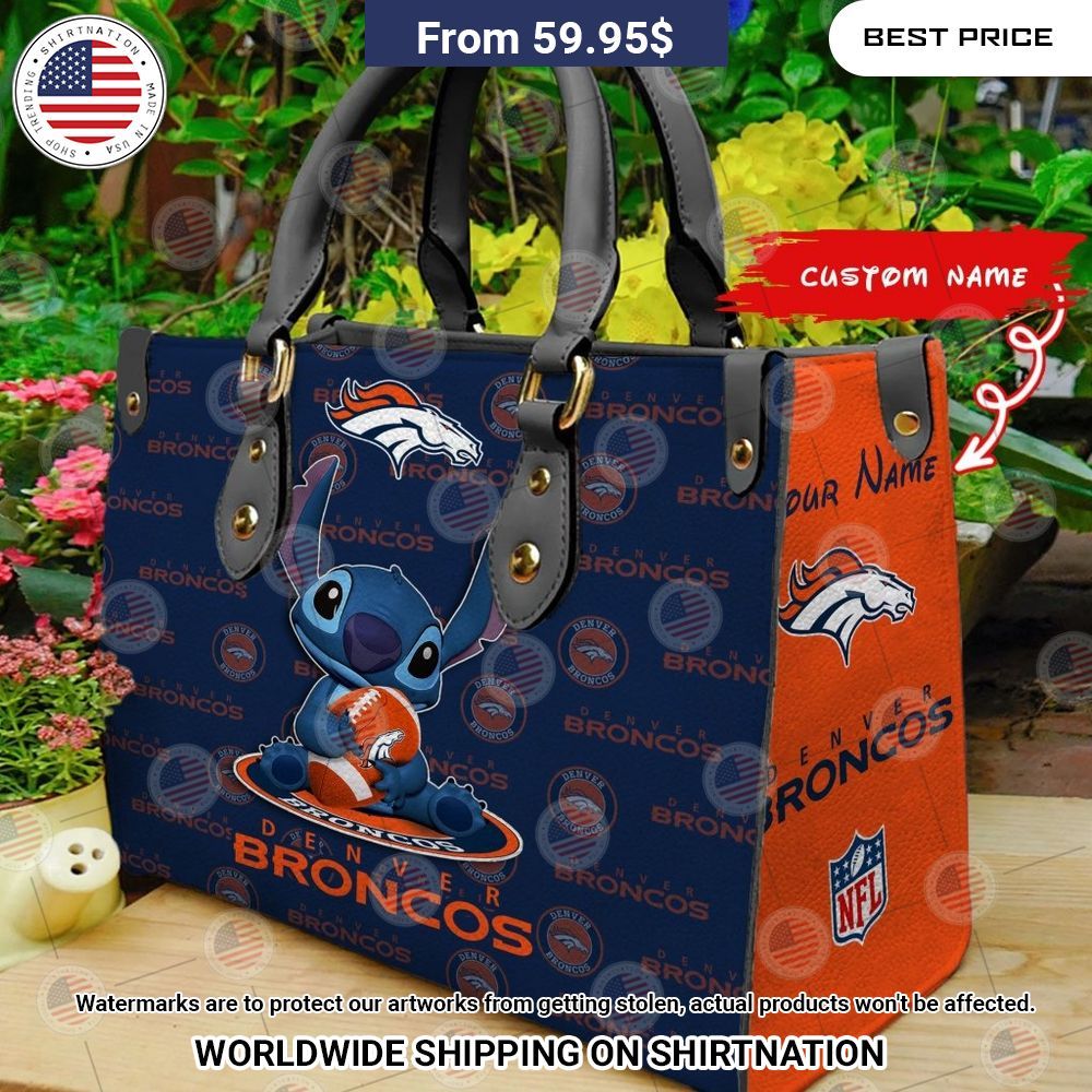 Custom Denver Broncos Stitch Leather Handbag It is too funny