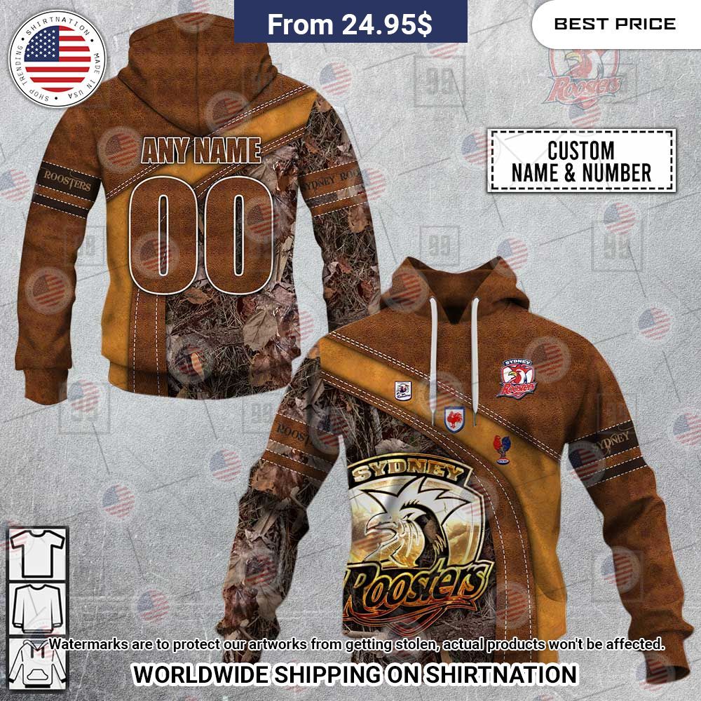 Custom NRL Sydney Roosters Leather Leaf Style Hoodie Shirt Speechless