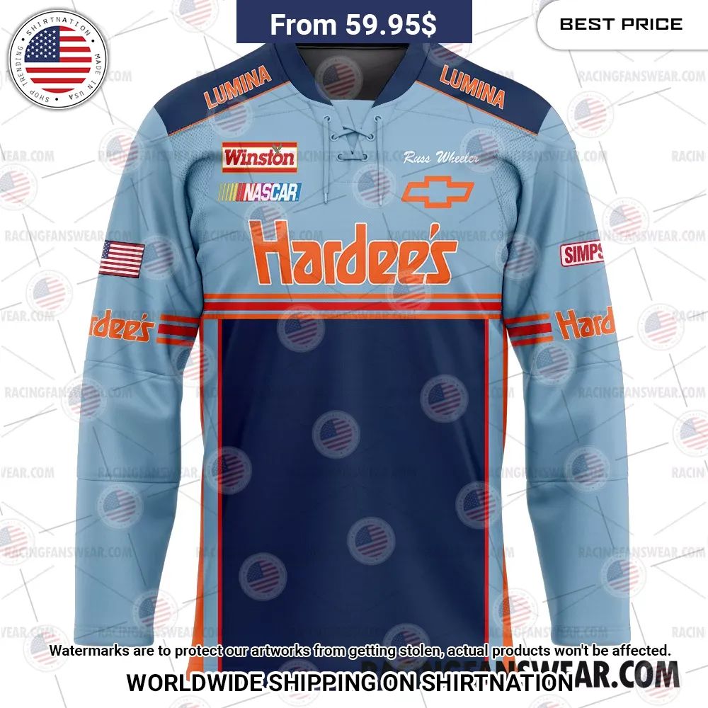 Days of Thunder Hardee’s Nascar Film Racing Hockey Jersey Selfie expert