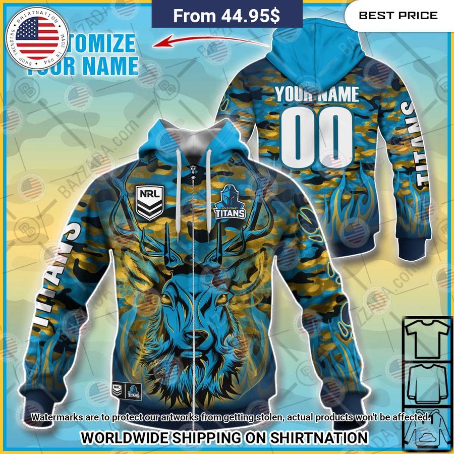 Gold Coast Titans Deer Hunting CUSTOM Hoodie Hundred million dollar smile bro