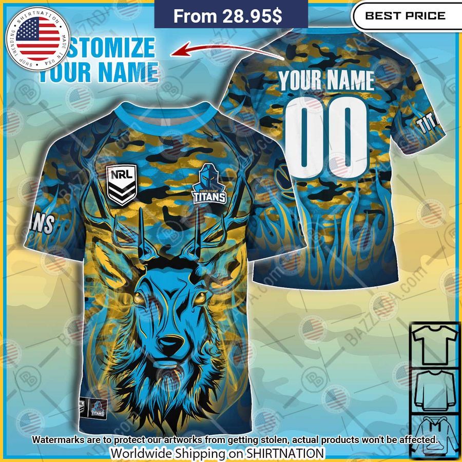 Gold Coast Titans Deer Hunting CUSTOM T Shirt Damn good