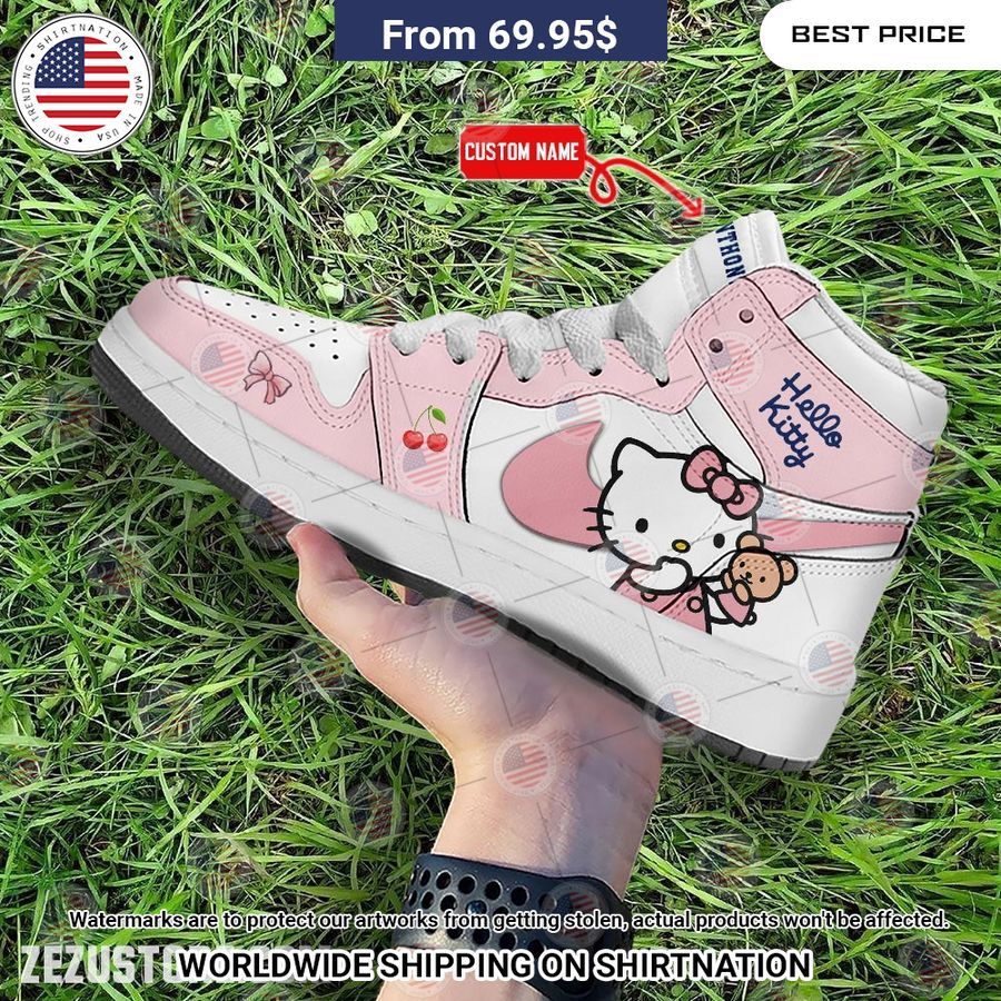 Hello Kitty Nike CUSTOM Air Jordan High Top Shoes Best couple on earth