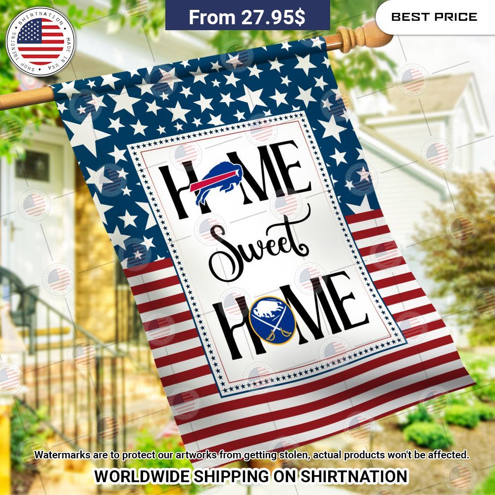 Home Sweet Home Flag Buffalo Bills Buffalo Sabres Flag Lovely smile