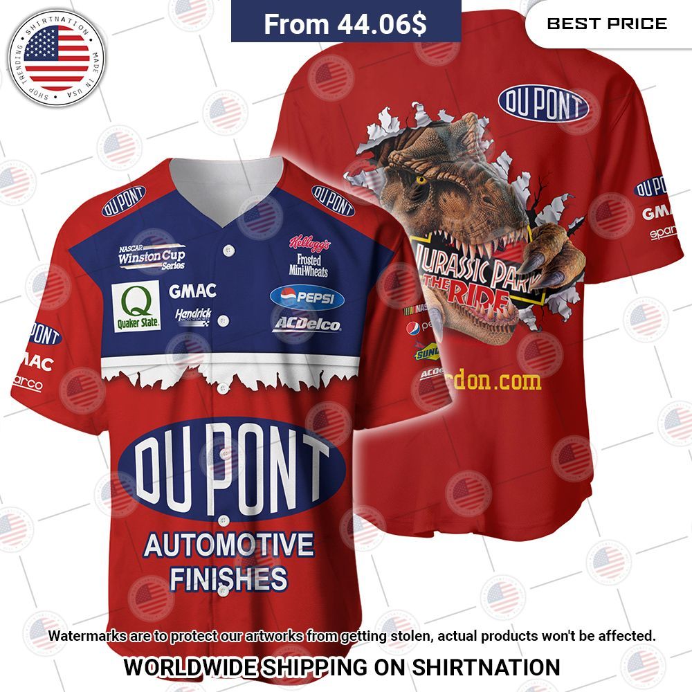 jeff gordon nascar racing jurassic park the ride baseball jersey 1 319.jpg