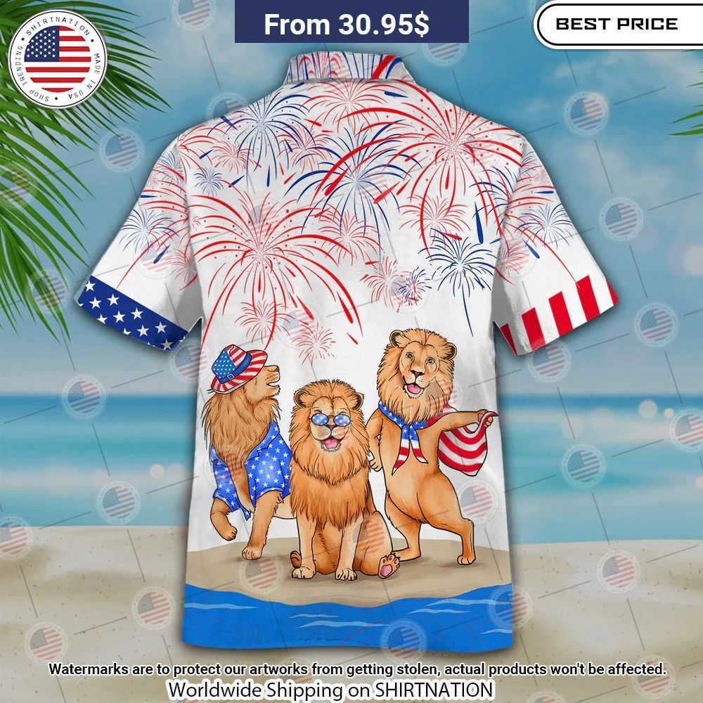 Lion Happy US Independence Day Hawaiian Shirt Good look mam