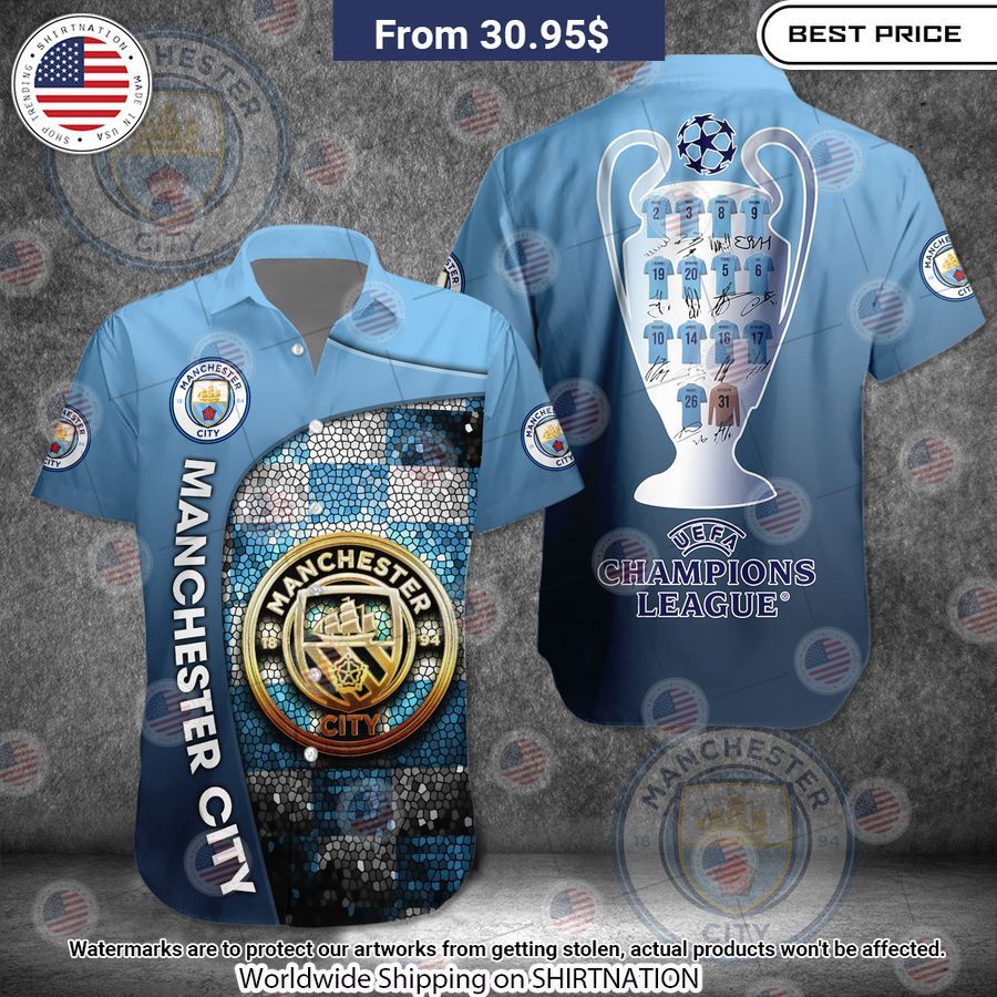 Manchester City UEFA Champions League Hawaiian Shirt Stunning