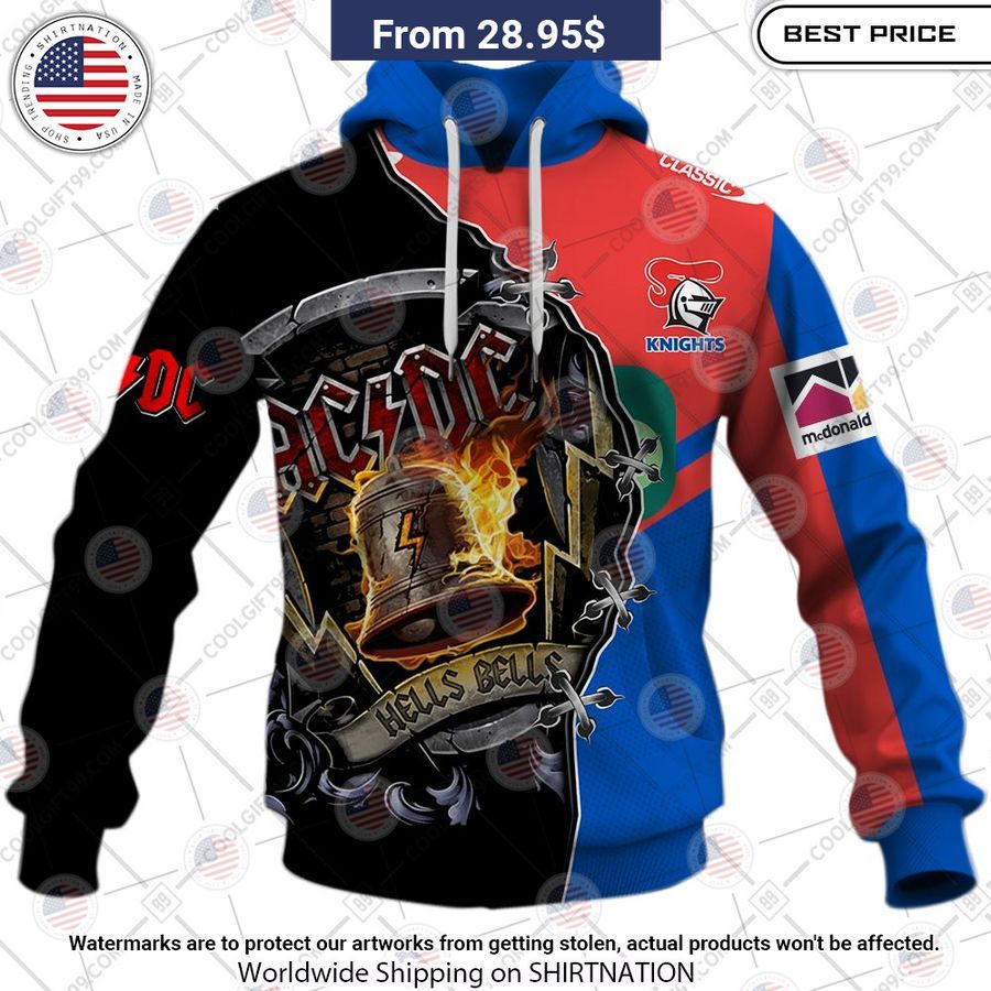 Newcastle Knights ACDC Hells Bells CUSTOM Hoodie Lovely smile