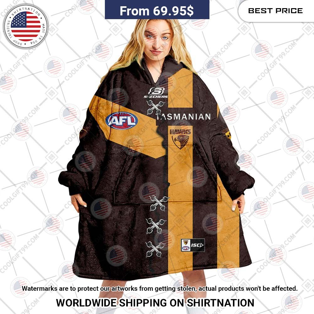 Personalized AFL Hawthorn Hawks Jersey Oodie Blanket Hoodie Good one dear