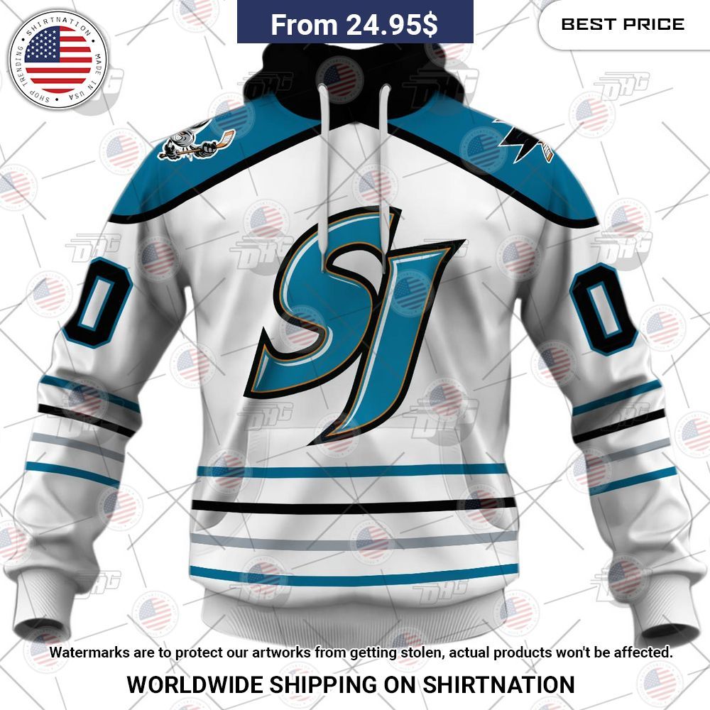 Personalized AHL San Jose Barracuda Premier Jersey White Shirt Heroine