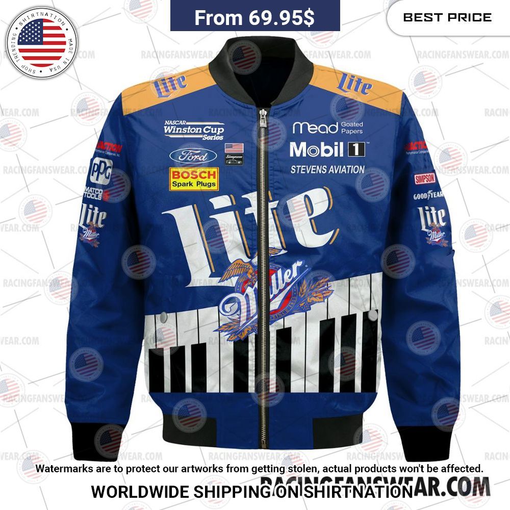 Rusty Wallace Nascar 1998 Racing Miller Lite Bomber Jacket Long time