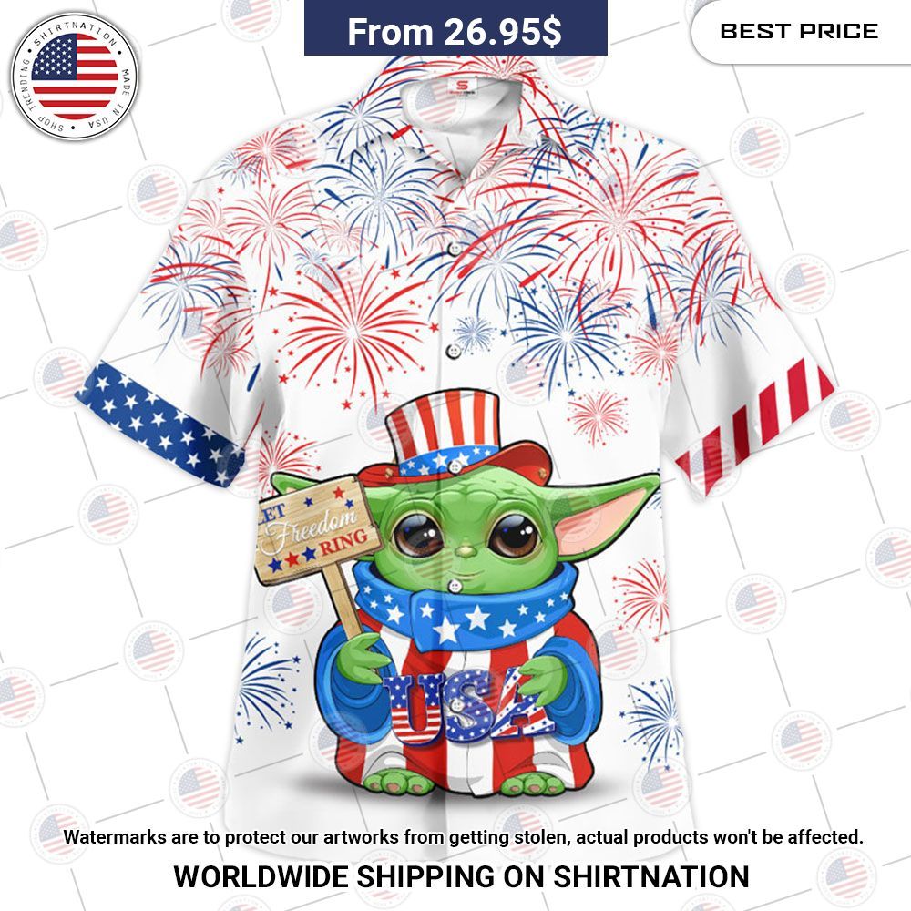 Star Wars Baby Yoda Independence Day Hawaiian Shirt Awesome Pic guys