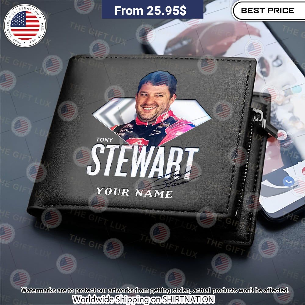 Tony Stewart Custom Leather Wallet Beautiful Mom, beautiful daughter