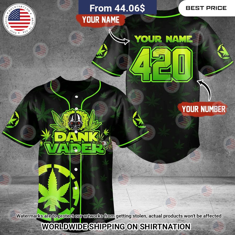 Custom Dankvader 420 Baseball Jersey Stand easy bro