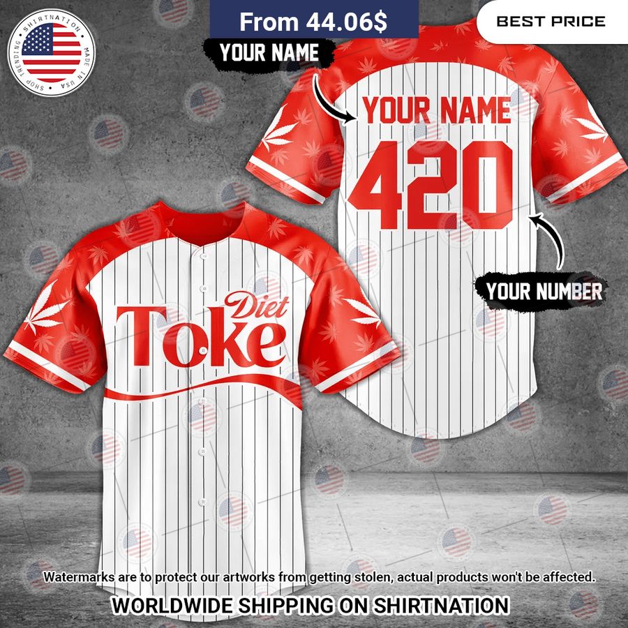 Custom Diet Toke 420 Baseball Jersey Royal Pic of yours