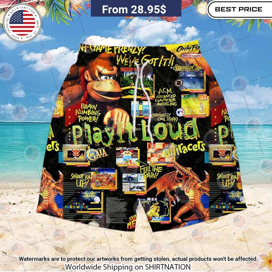 Nintendo Power Beach Shorts Hey! You look amazing dear