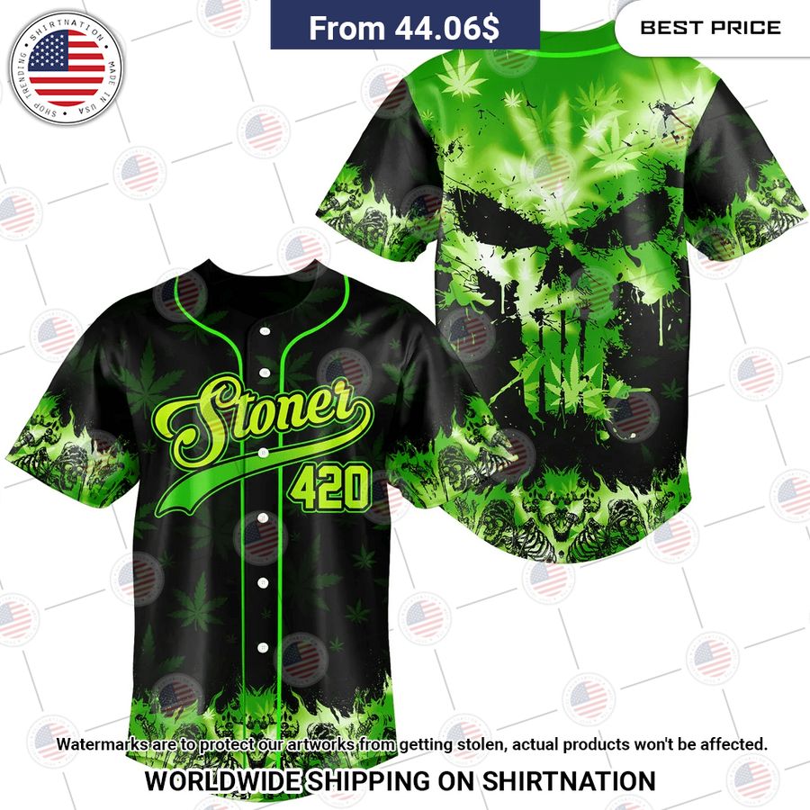 Punisher Skull Cannabis Jersey Baseball Nice shot bro