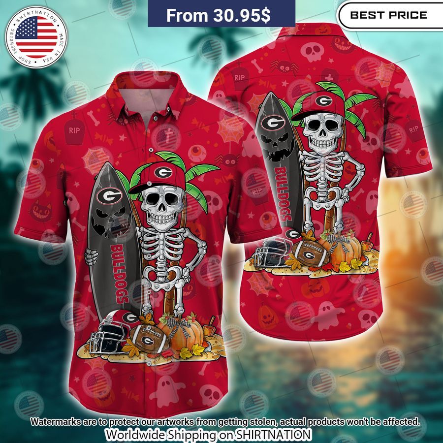 Georgia Bulldogs Skeleton Hawaiian Shirt Good look mam