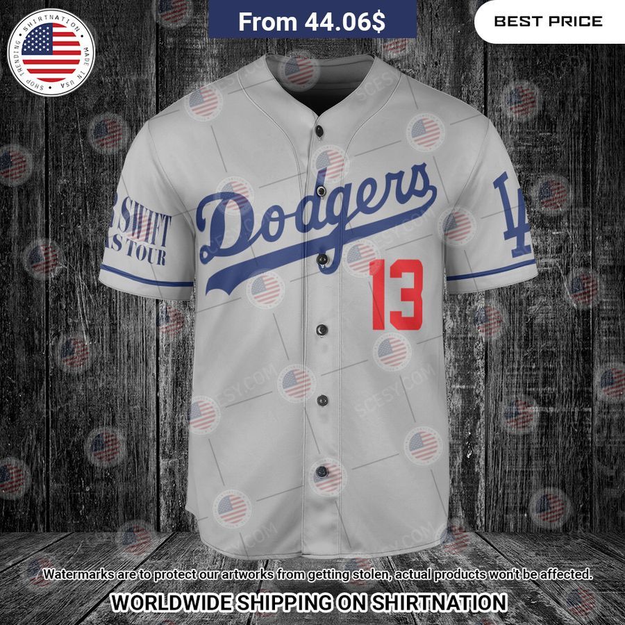 Los Angeles Dodgers Taylor Swift Gray Custom Baseball Jersey My friends!