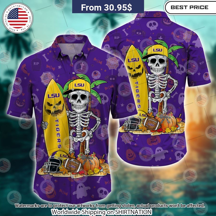 LSU Tigers Skeleton Hawaiian Shirt Eye soothing picture dear