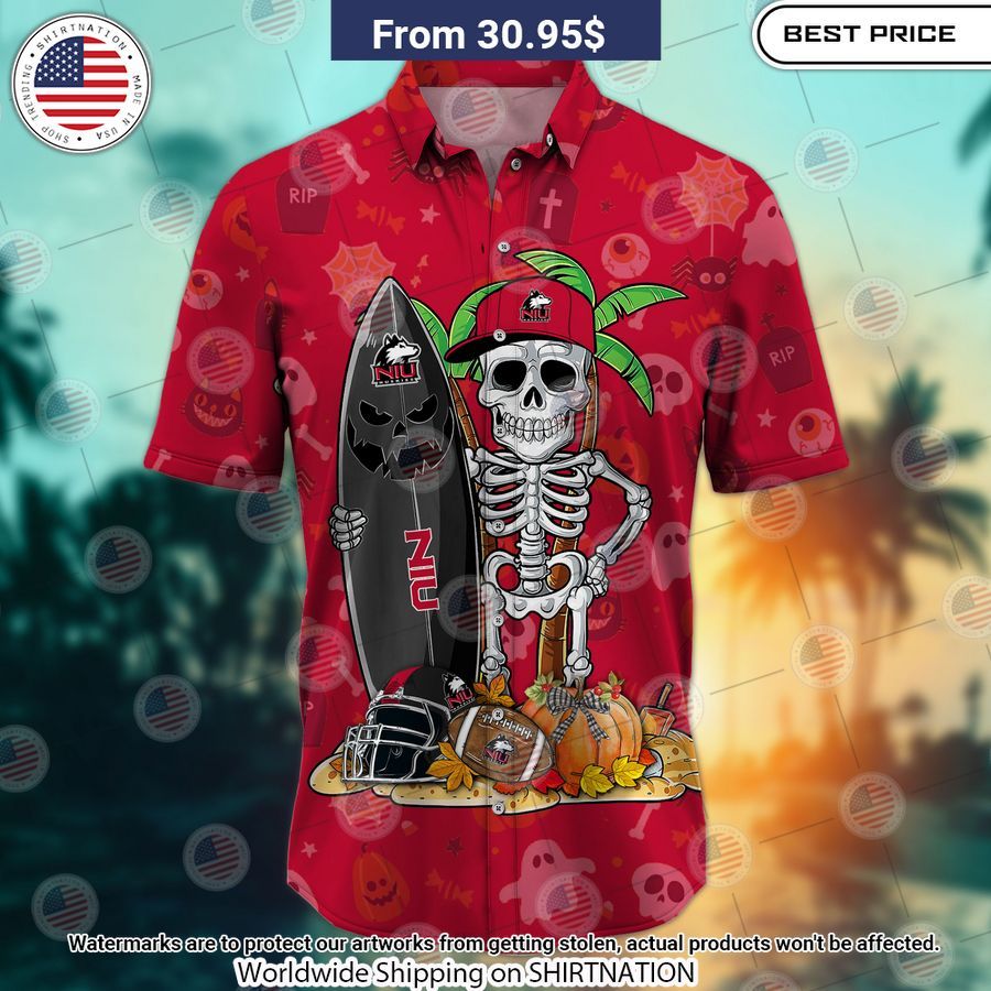 Northern Illinois Huskies Skeleton Hawaiian Shirt Wow, cute pie