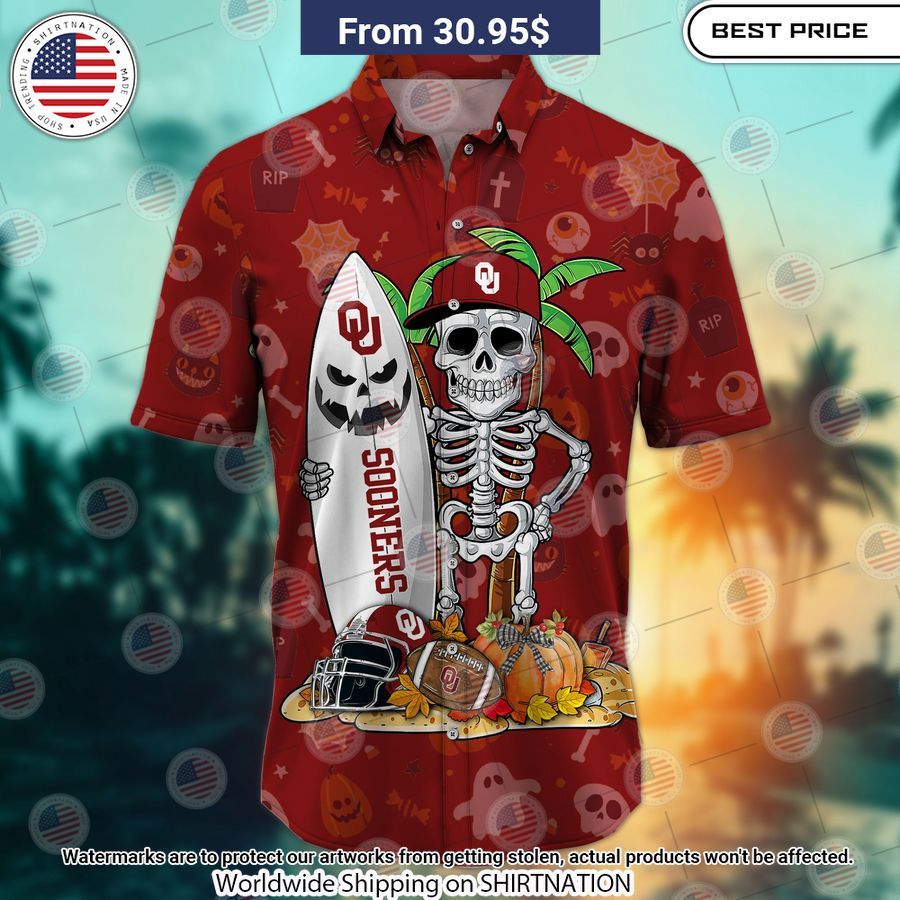 Oklahoma Sooners Skeleton Hawaiian Shirt You look lazy