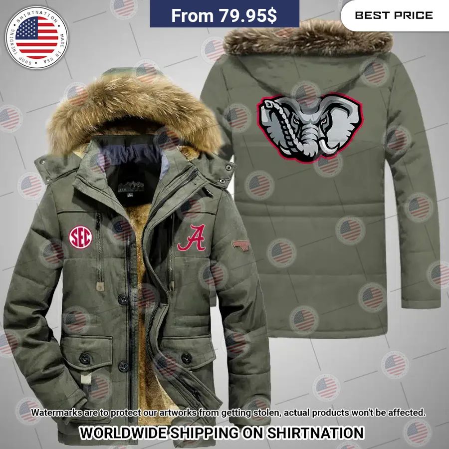 Alabama Crimson Tide Winter Parka Jacket Amazing Pic