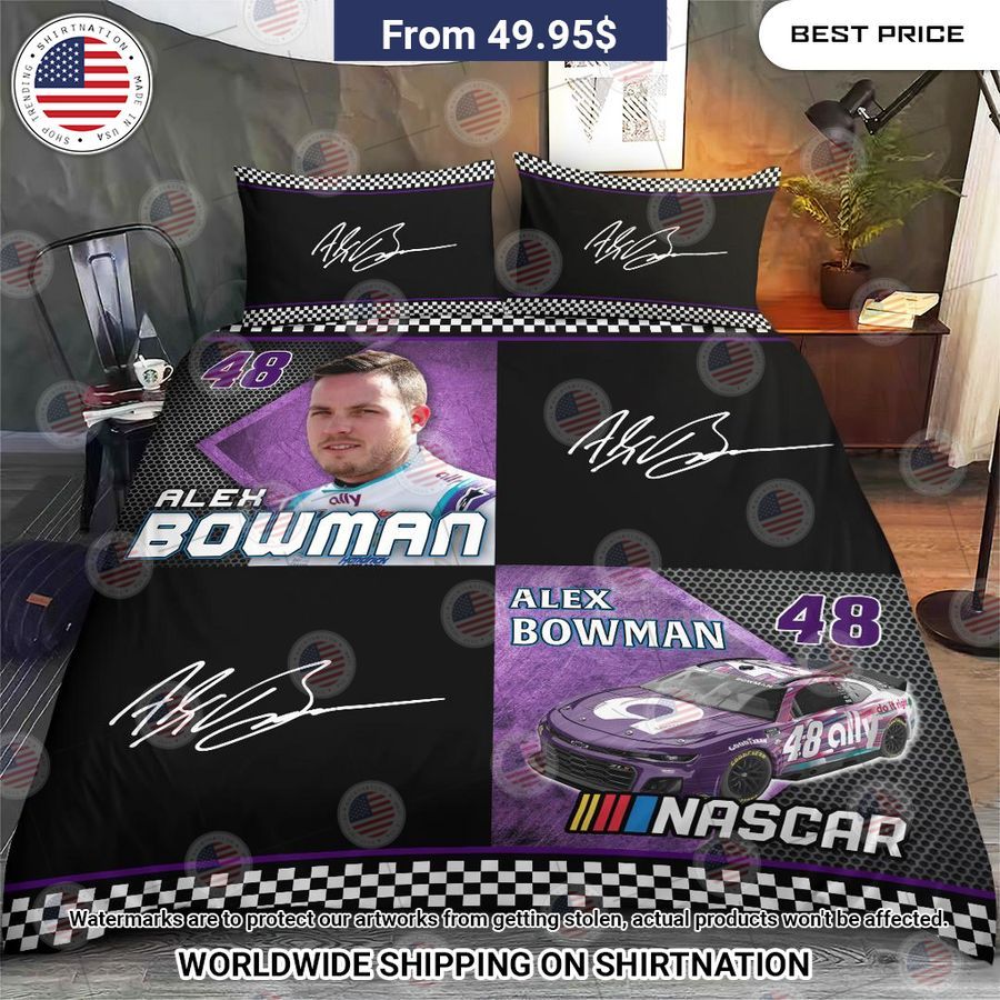 Alex Bowman Nascar Racing Bedding Set You look handsome bro