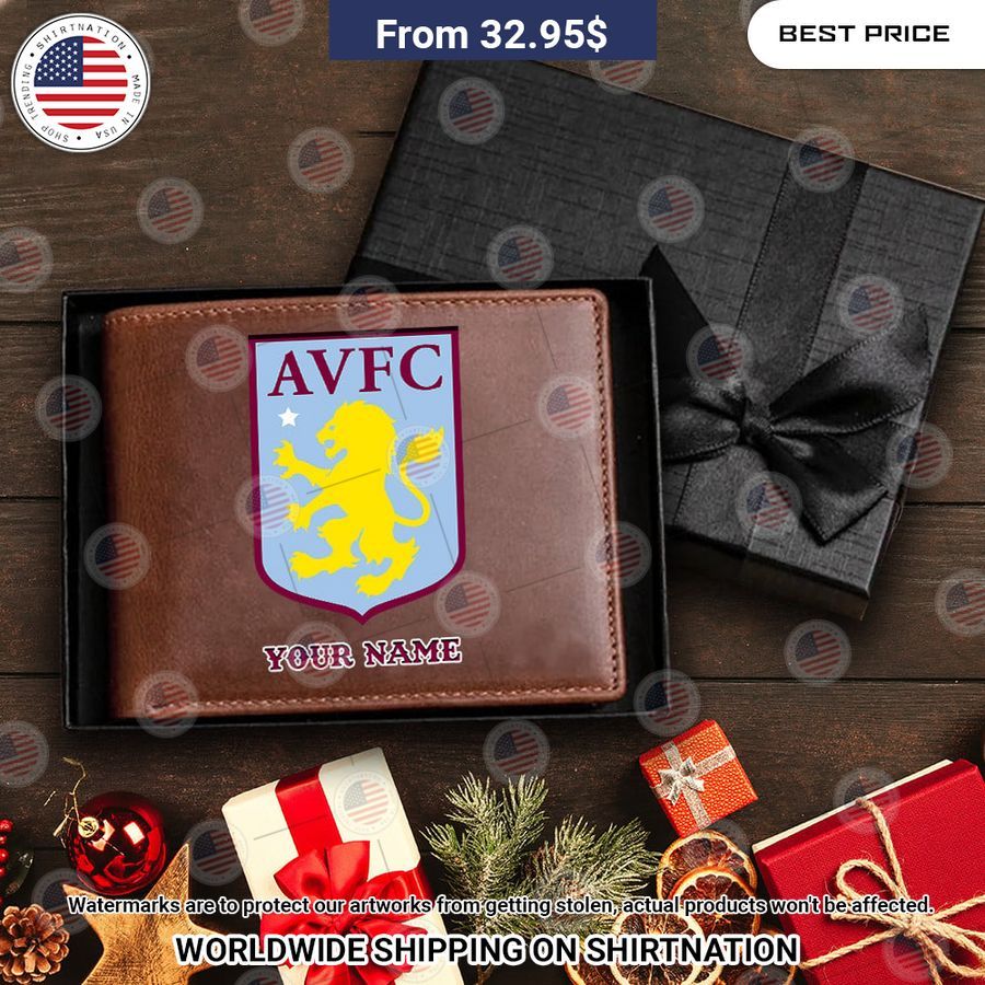 Aston Villa Custom Leather Wallet Cool look bro