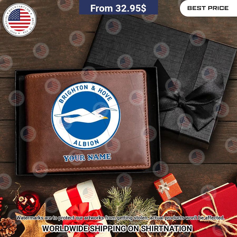 Brighton & Hove Albion Custom Leather Wallet You look handsome bro