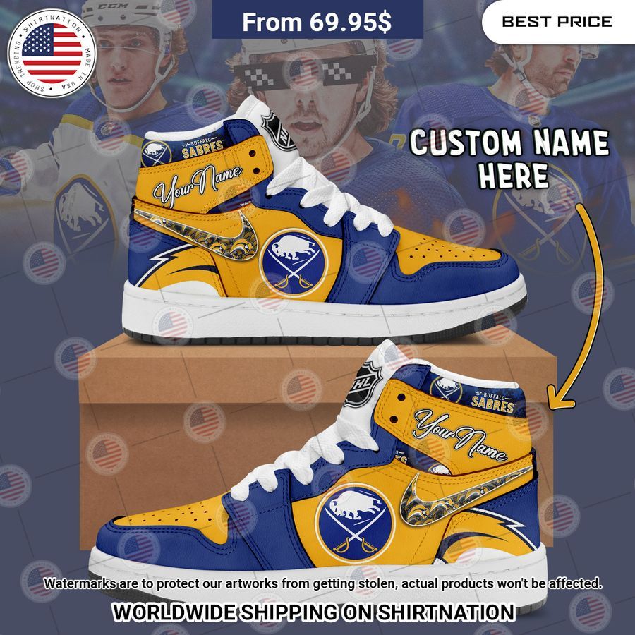 Buffalo Sabres Custom Nike Air Jordan High Top Shoes You look lazy