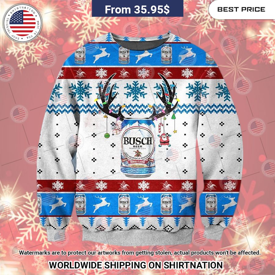 Busch Beer Christmas Sweater This is awesome and unique