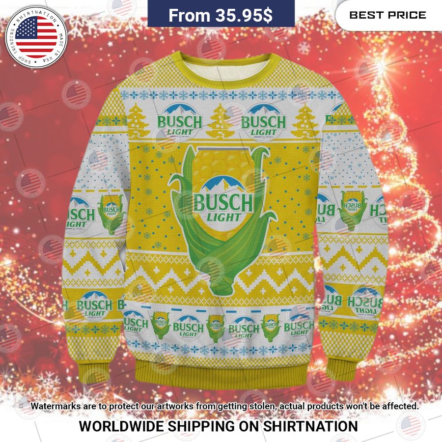 Busch Light Corn Christmas Sweater Heroine