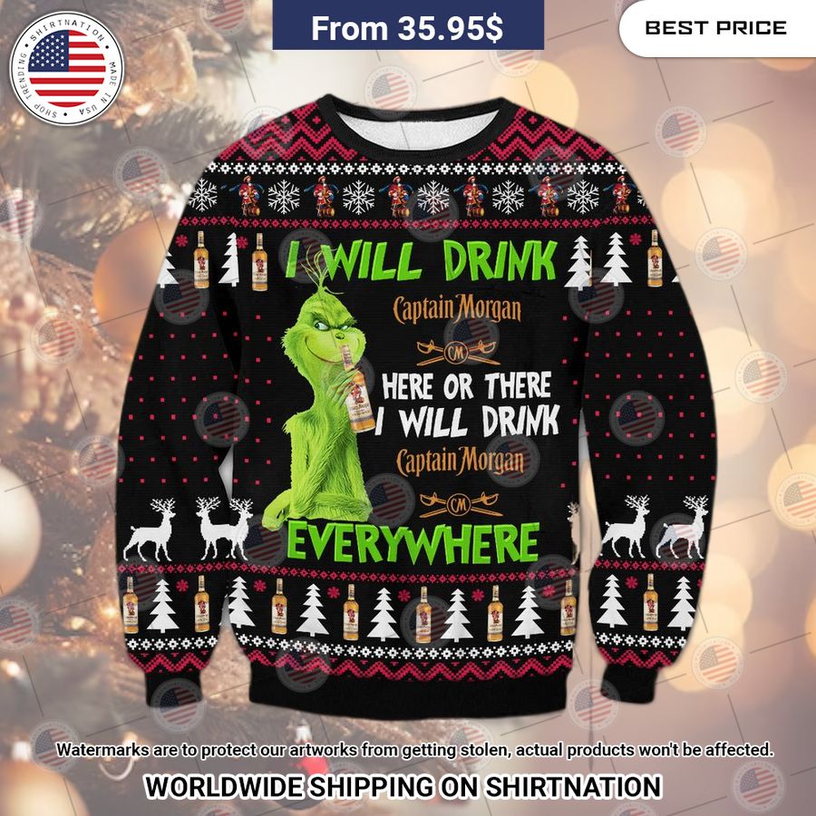 Captain Morgan Grinch Sweater You look fresh in nature