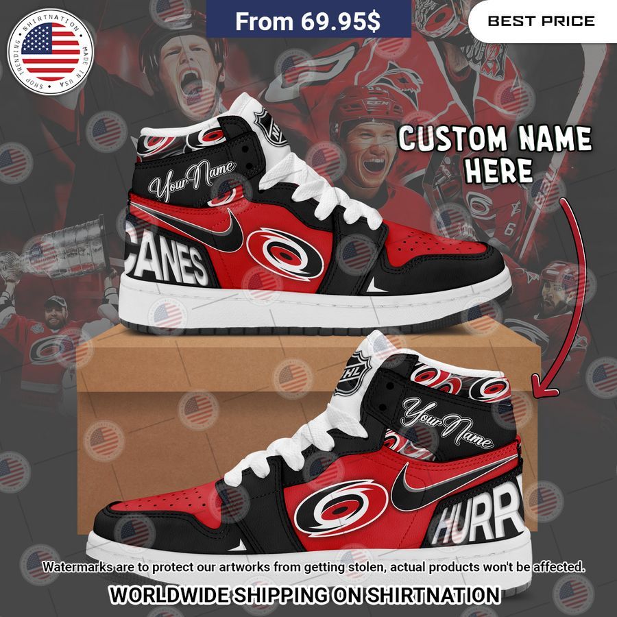 carolina hurricanes custom nike air jordan high top shoes 1 444.jpg