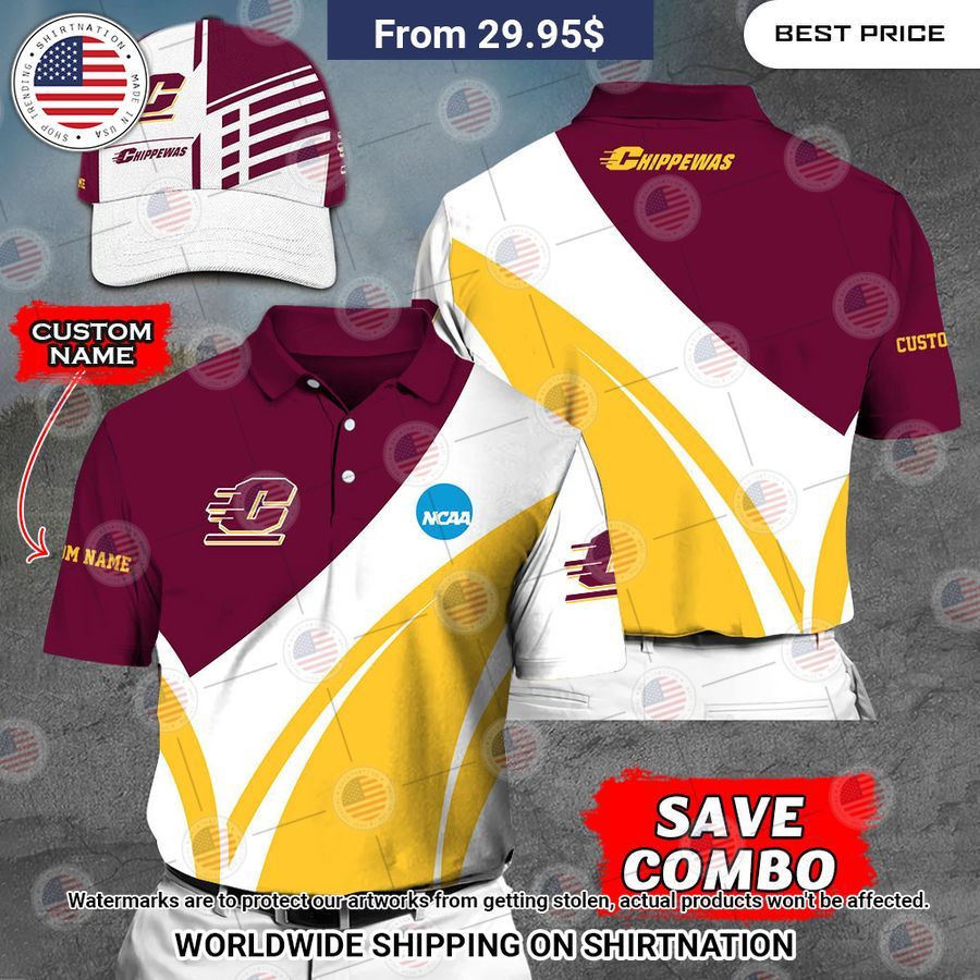 Central Michigan Chippewas Custom Polo Shirt Sizzling