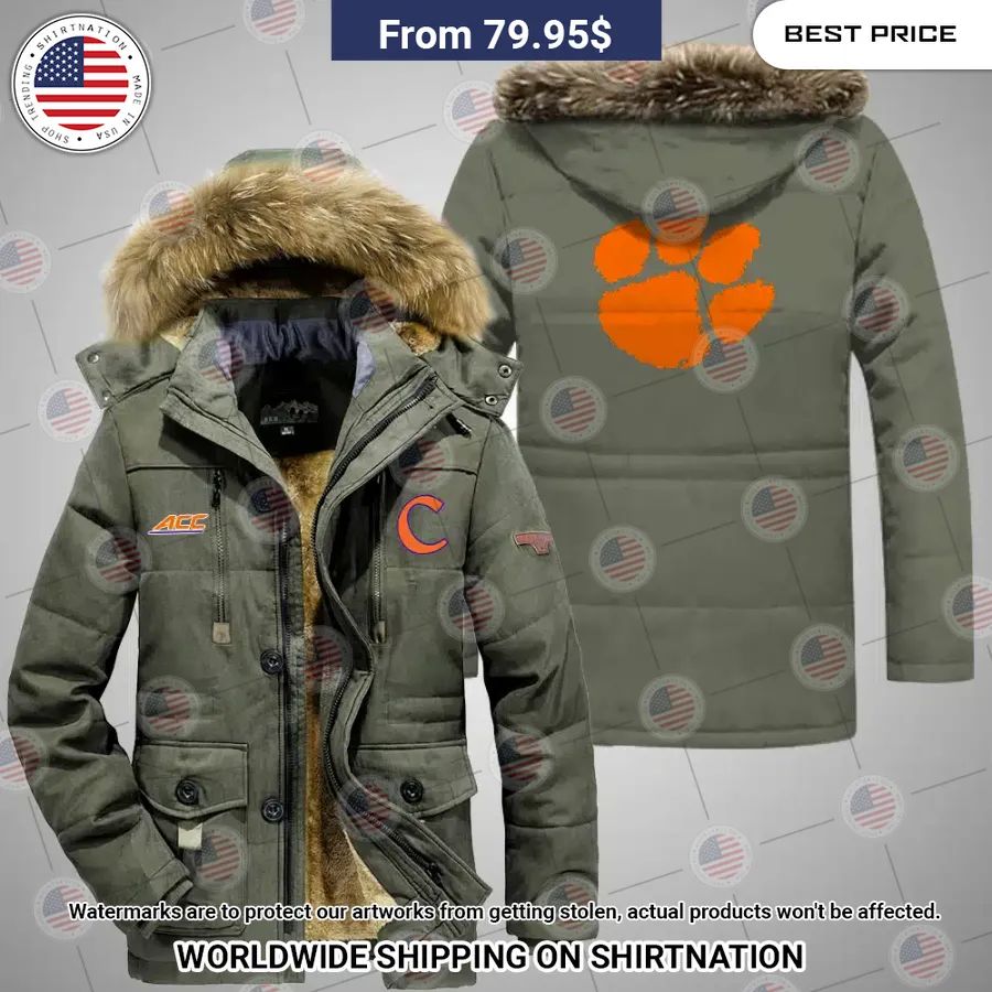 Clemson Tigers Winter Parka Jacket Cutting dash