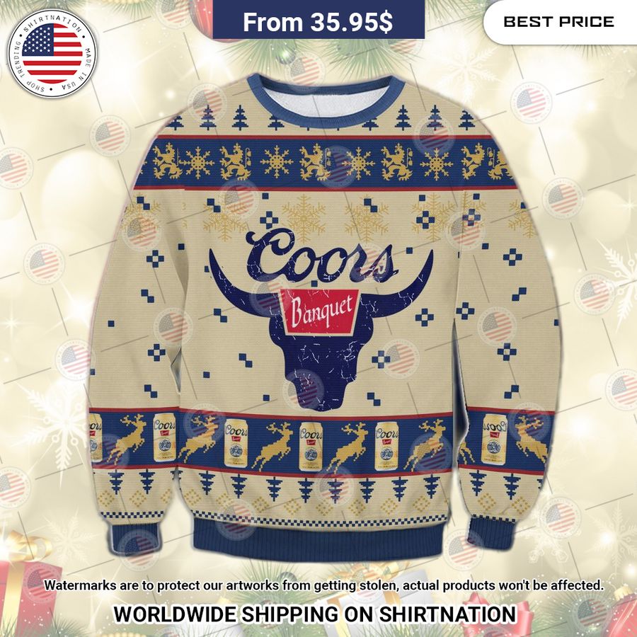 Coors Banquet Rodeo Christmas Sweater Such a scenic view ,looks great.