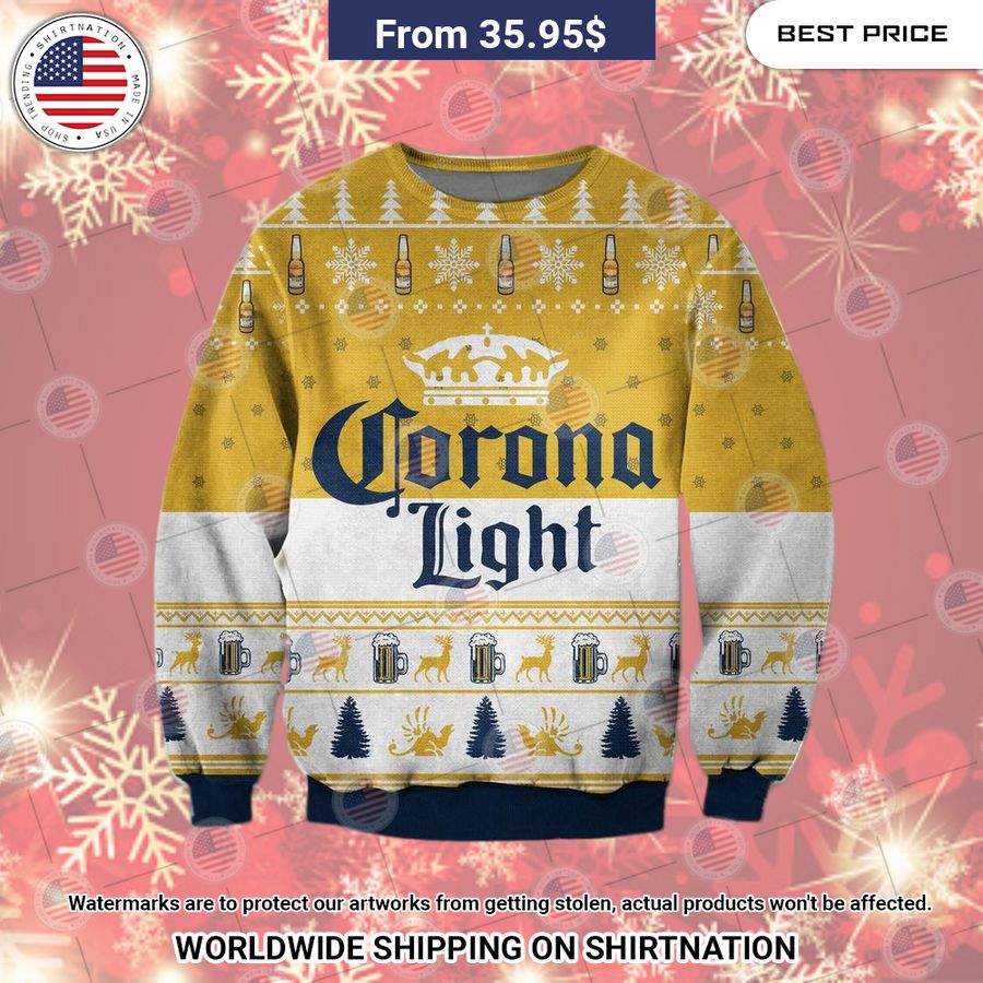 Corona Light Christmas Sweater Lovely smile