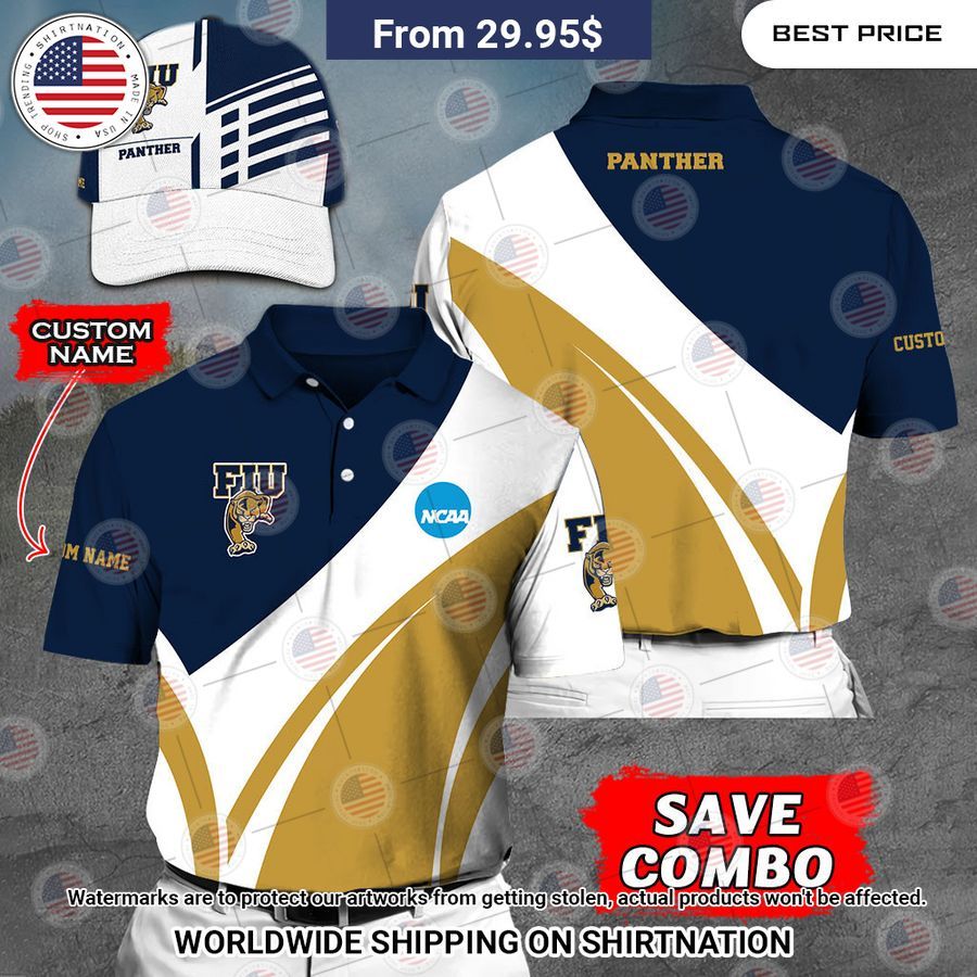 FIU GOLDEN PANTHERS Custom Polo Shirt Elegant and sober Pic