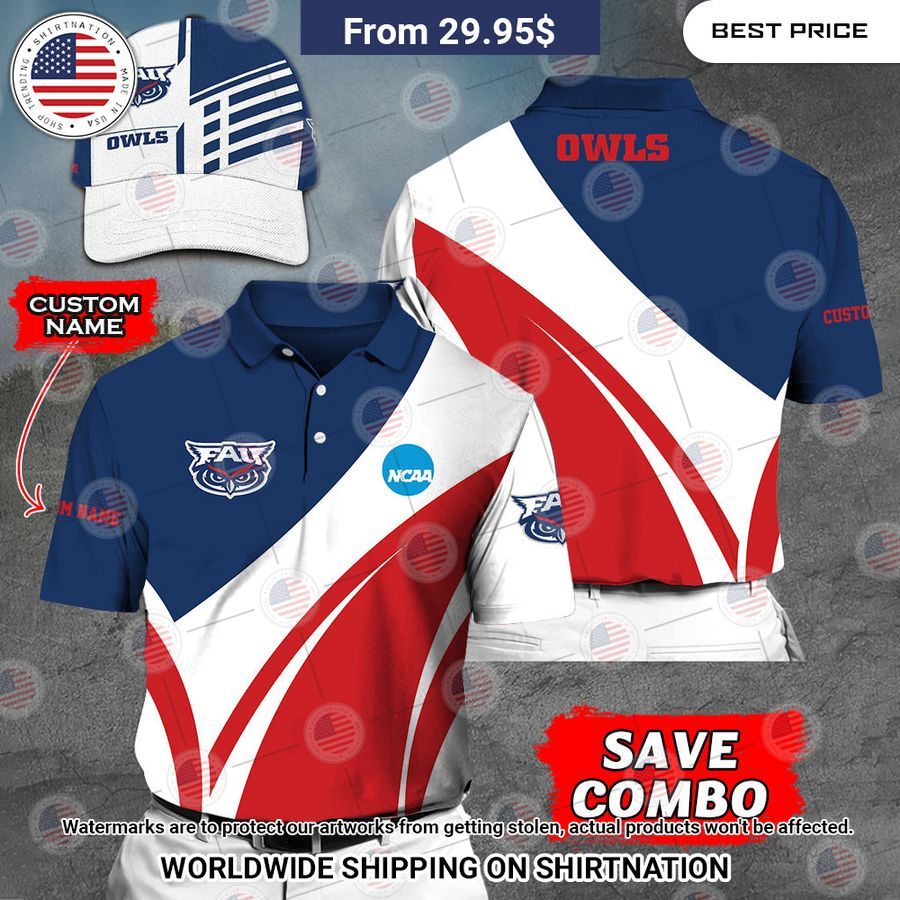 Florida Atlantic Owls Custom Polo Shirt Cutting dash