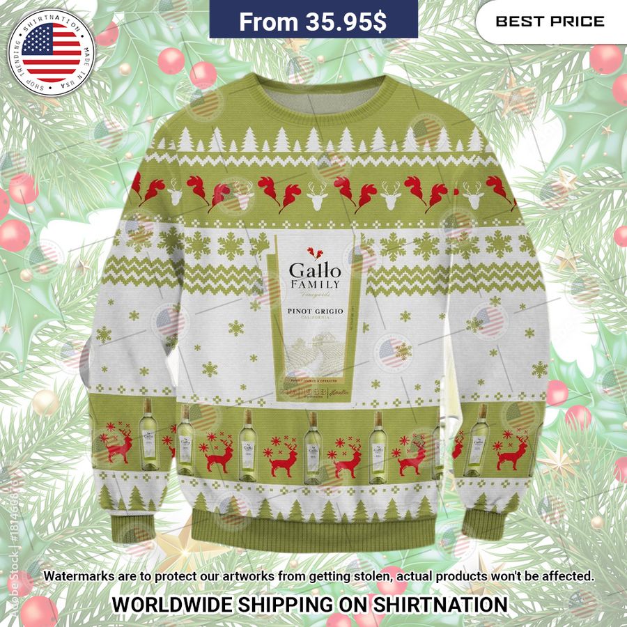 Gallo Pinot Christmas Sweater Long time