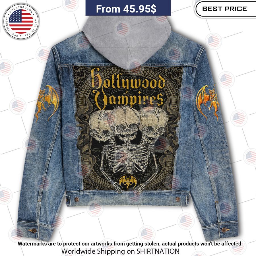 Hollywood Vampires Denim Jacket Hooded Stunning